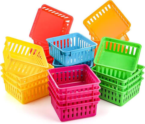 Small Plastic Storage Bins 24-Pack Assorted Colors