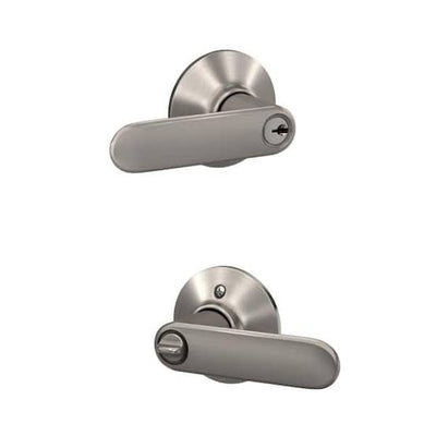 Door Lever Lock Set Satin Nickel Keyed Entry